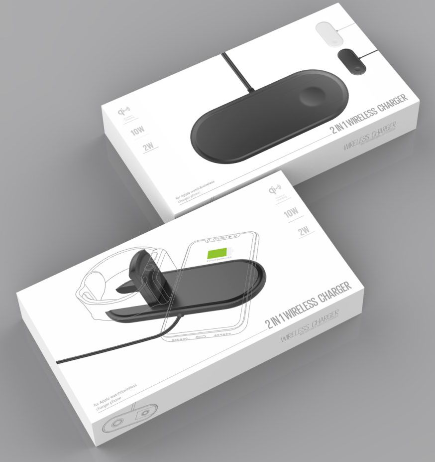 2 in 1 Wireless Fast Charger Pad Zwart afbeelding 5