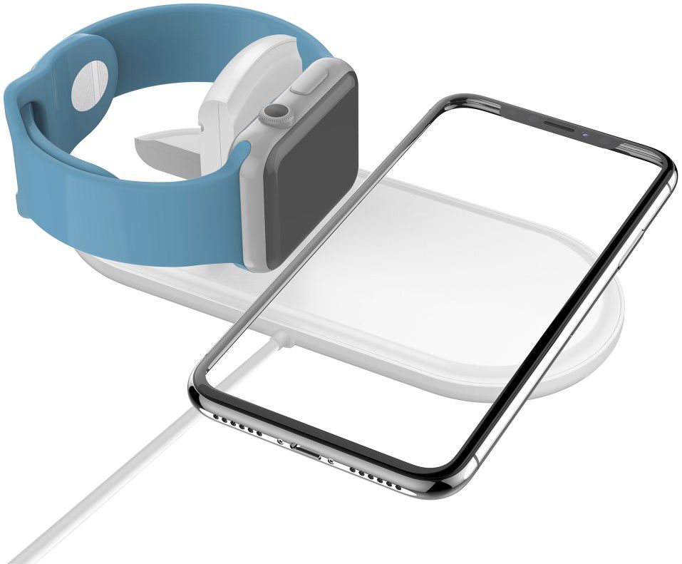 2 in 1 Wireless Fast Charger Pad Wit afbeelding 1