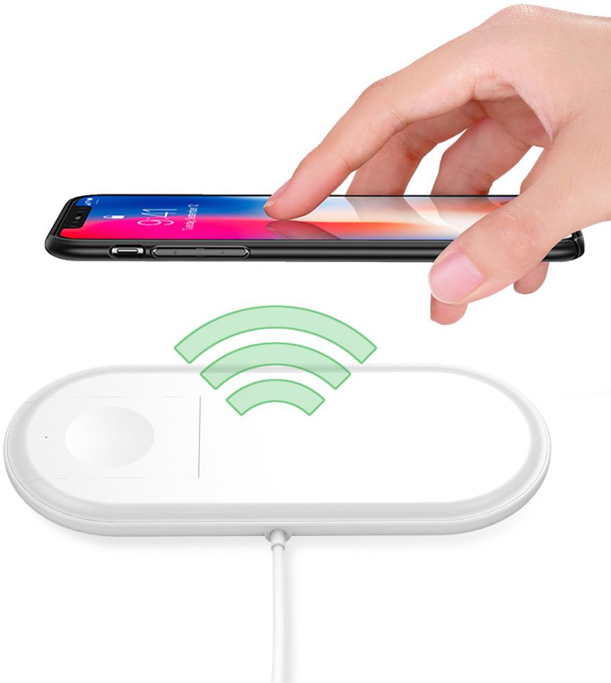 2 in 1 Wireless Fast Charger Pad Wit afbeelding 6