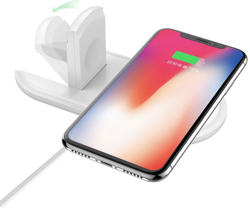 2 in 1 Wireless Fast Charger Pad Wit afbeelding 8