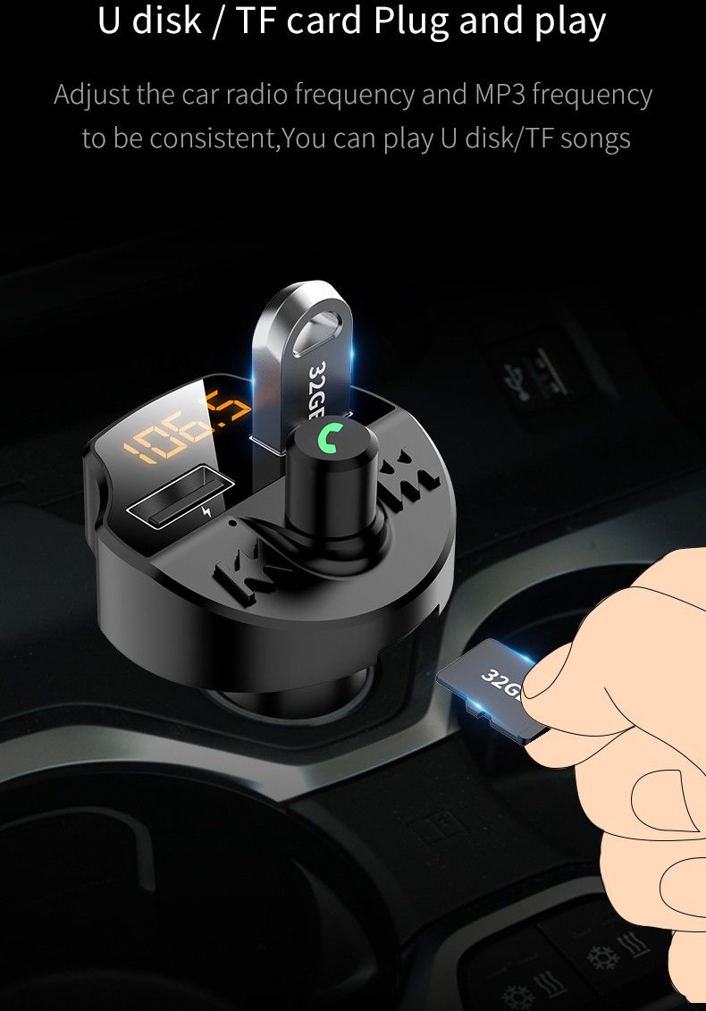 Universele Bluetooth Audio Transmitter / Fast Charge Autolader afbeelding 8