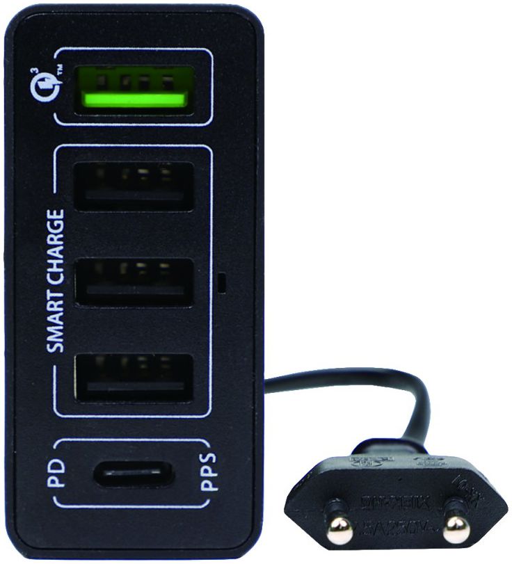 4smarts VoltPlug PPS 60W USB-A en USB-C Power Delivery Adapter Zwart afbeelding 1