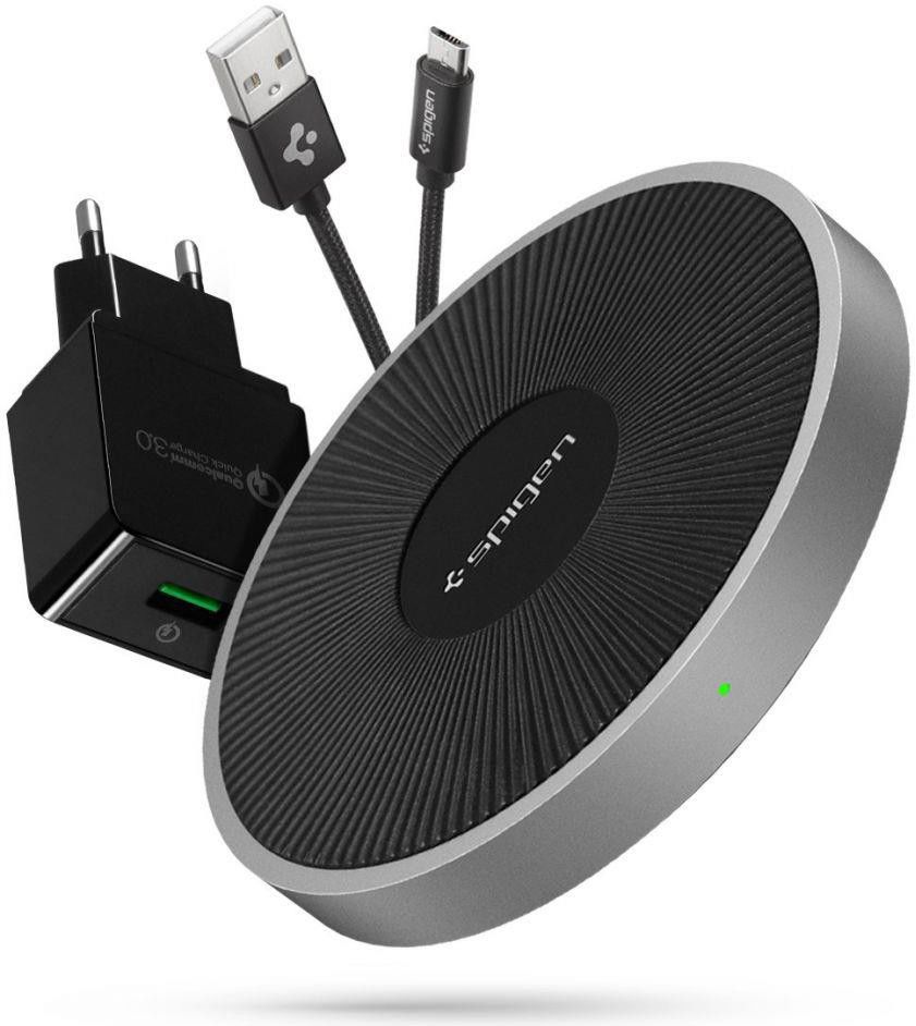 Spigen Essential F306W Universele Wireless Fast Charger (15W) Zwart afbeelding 3