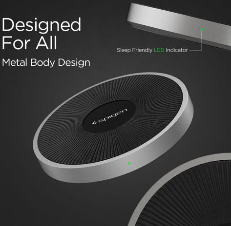 Spigen Essential F306W Universele Wireless Fast Charger (15W) Zwart afbeelding 5