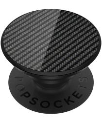 PopSockets Premium PopGrip Telefoon Greep en Standaard Carbon Fiber Zwart