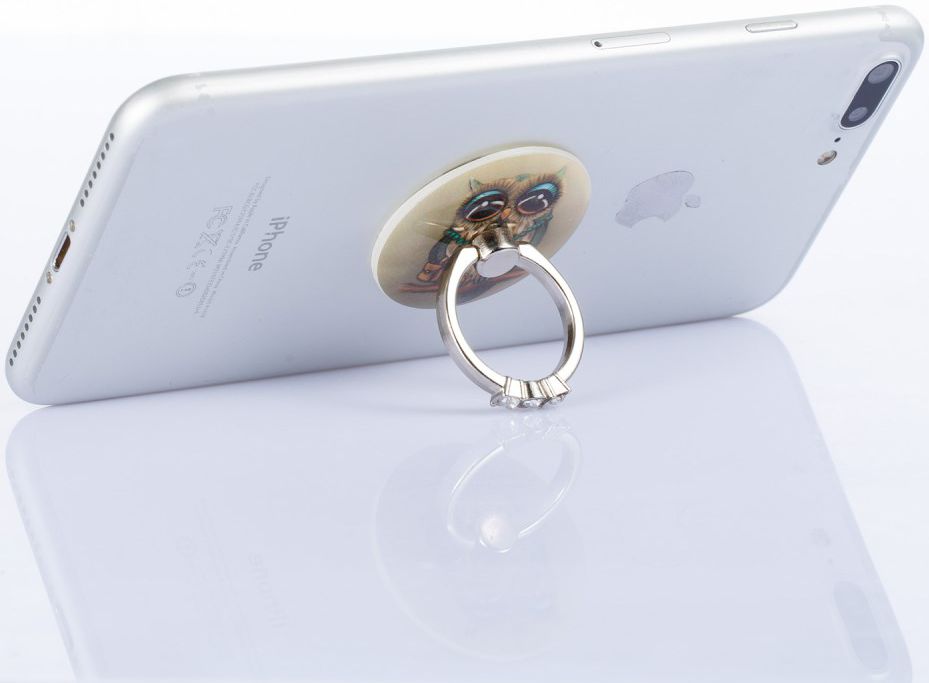 Universele Kickstand Ring en Vinger Houder Attachable Uil afbeelding 3