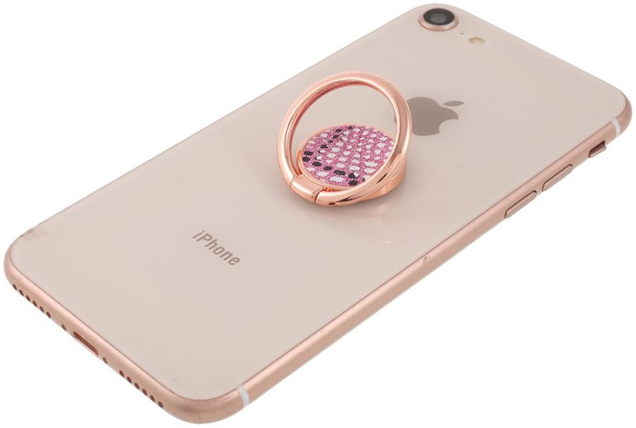 Universele Luipaard Kickstand Ring en Vinger Houder Attachable Roze afbeelding 5