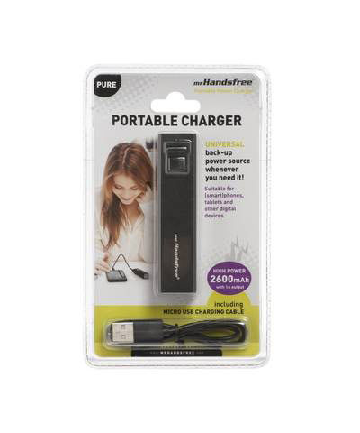 Mr. Handsfree Portable Power Charger 2600 mAh Zwart afbeelding 1