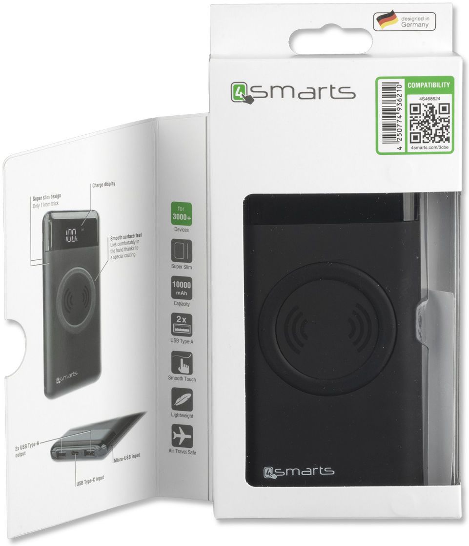 4smarts VoltHub Draadloos Laden Powerbank met Display 10.000 mAh Zwart afbeelding 6