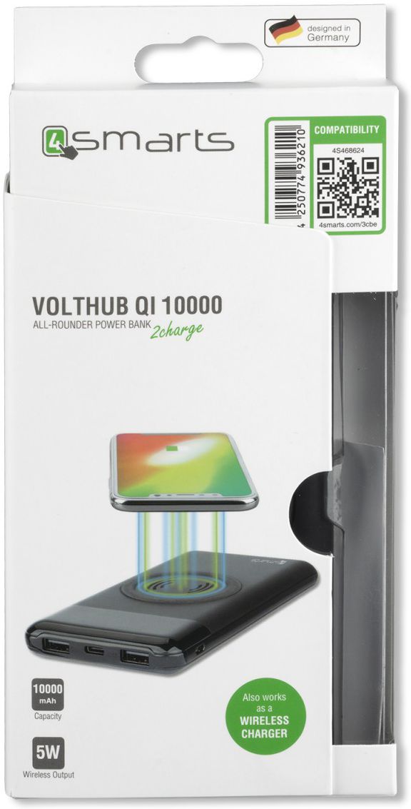 4smarts VoltHub Draadloos Laden Powerbank met Display 10.000 mAh Zwart afbeelding 5