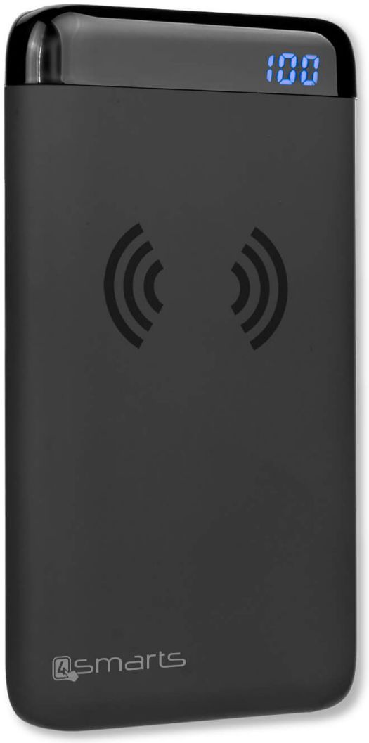 4smarts VoltHub Draadloos Laden Powerbank met Display 10.000 mAh Zwart afbeelding 2
