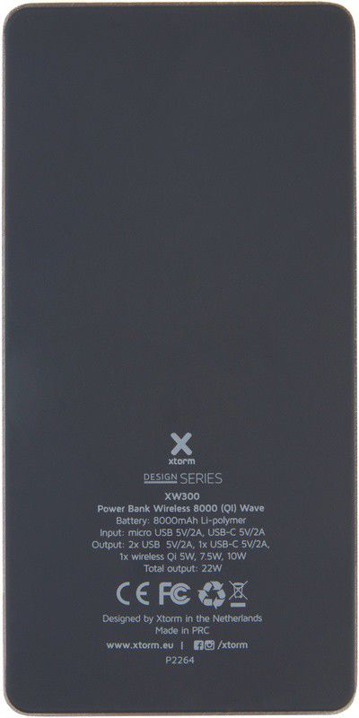 Xtorm Wave Powerbank met Draadloze Oplader 8000 mAh Grijs afbeelding 13