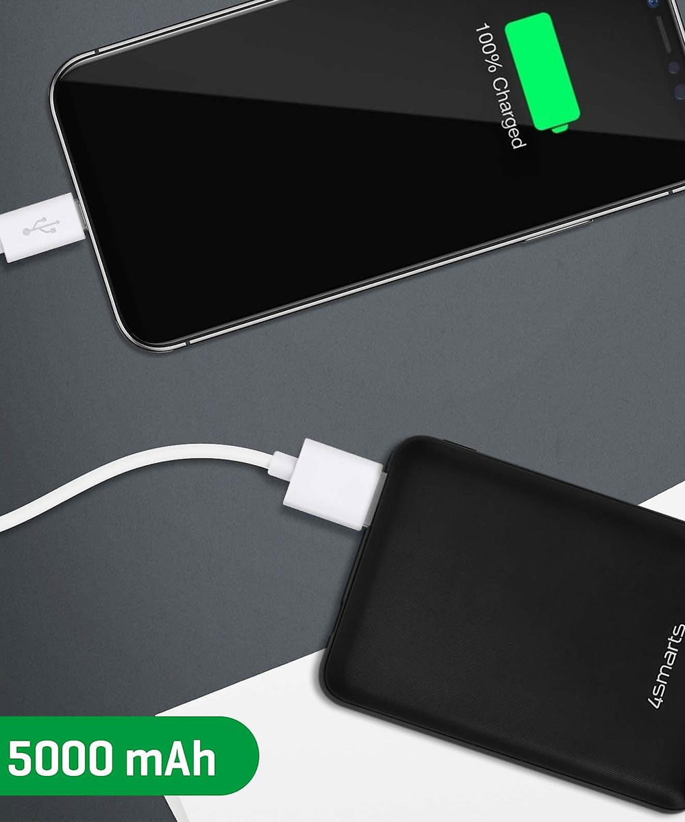 4smarts VoltHub Go Universele en Compacte Powerbank 5.000 mAh Zwart afbeelding 6