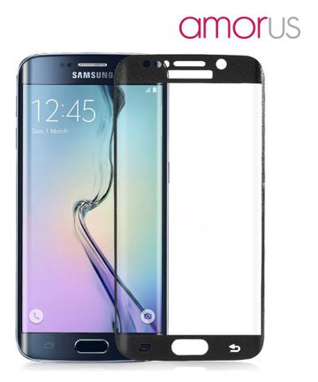 Amorus Complete Covering 9H Tempered Glass Galaxy S6 Edge Zwart Screen Protectors