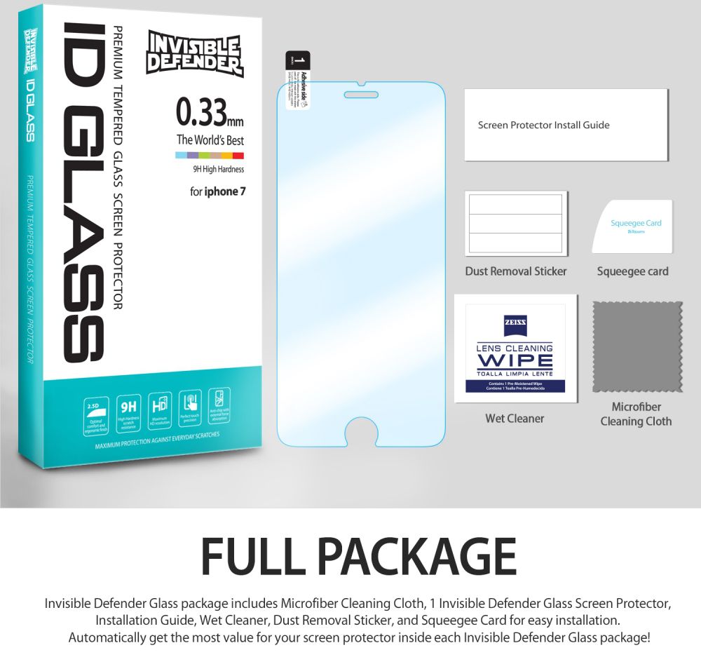 Ringke ID Glass 0.33mm Apple iPhone 7 / 8 Duo Pack afbeelding 12