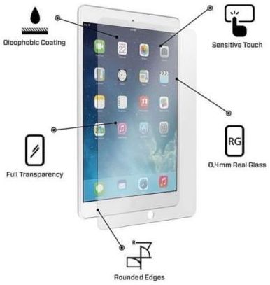 Tempered Glass Screenprotector Apple iPad 9.7 2017 / 2018 / Air (2) afbeelding 3
