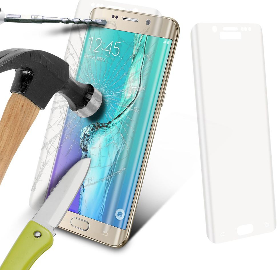 Samsung Galaxy S6 Edge Volledig Dekkende Transparante Tempered Glass afbeelding 2