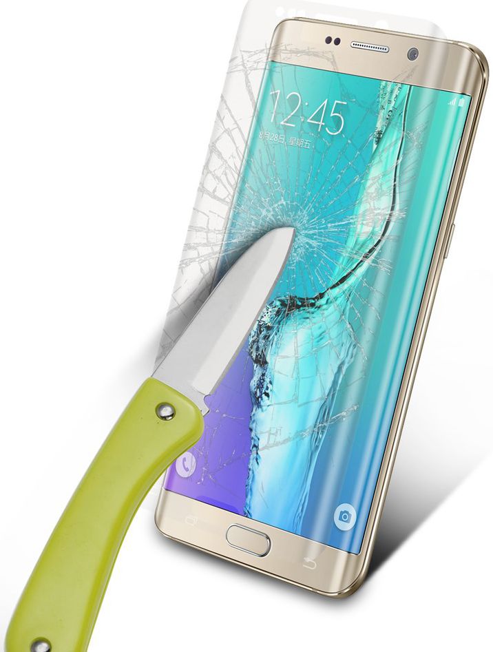 Samsung Galaxy S6 Edge Volledig Dekkende Transparante Tempered Glass afbeelding 5