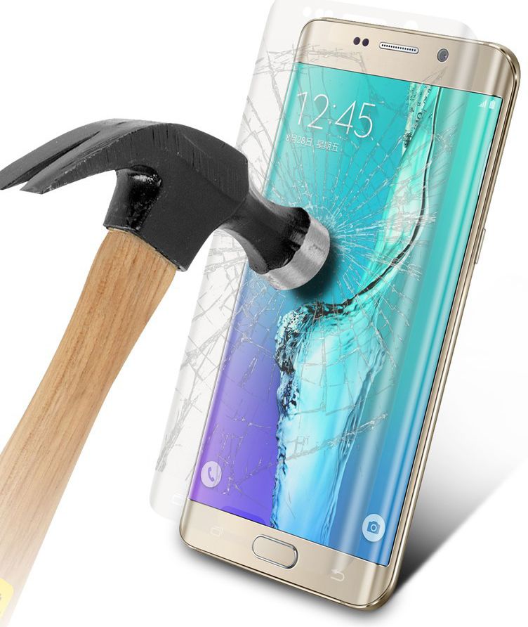 Samsung Galaxy S6 Edge Volledig Dekkende Transparante Tempered Glass afbeelding 6