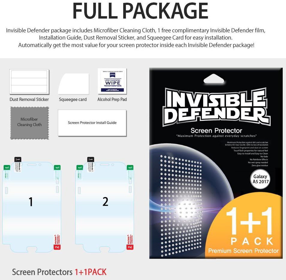 Ringke ID Full Cover Screen Protector Samsung Galaxy A5 2017 [2-Pack] afbeelding 9