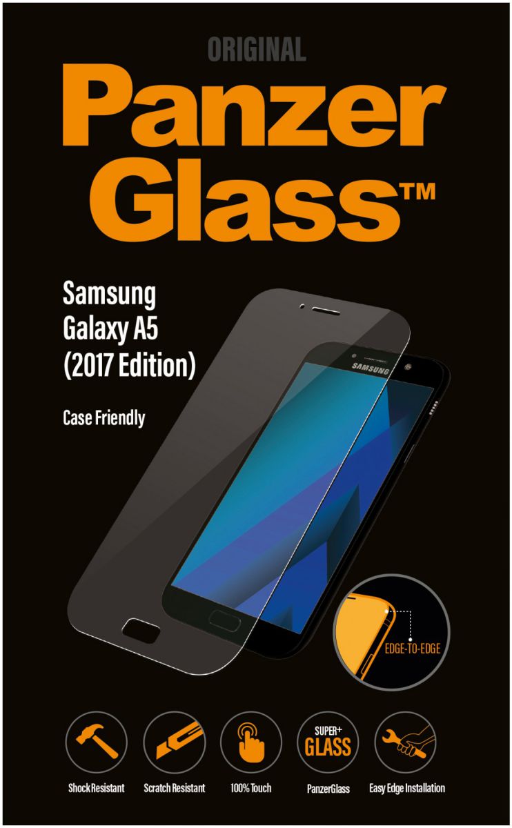 PanzerGlass Samsung Galaxy A5 2017 Case Friendly Screenprotector Zwart afbeelding 1