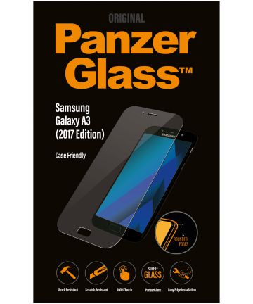 PanzerGlass Samsung Galaxy A3 2017 Case Friendly Screenprotector Zwart Screen Protectors
