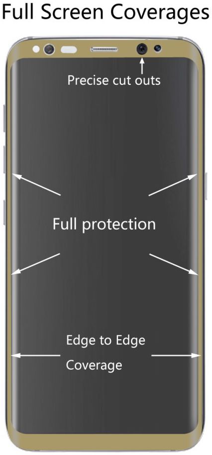 Samsung Galaxy S8 Tempered Glass Screen Protector Goud afbeelding 2