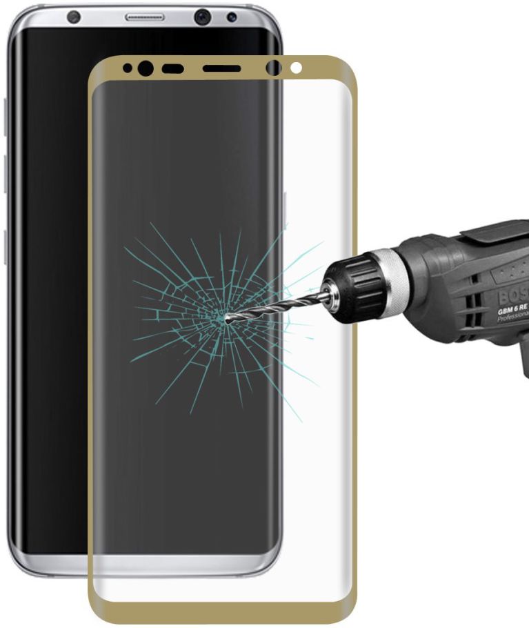 Samsung Galaxy S8 Tempered Glass Screen Protector Goud afbeelding 3