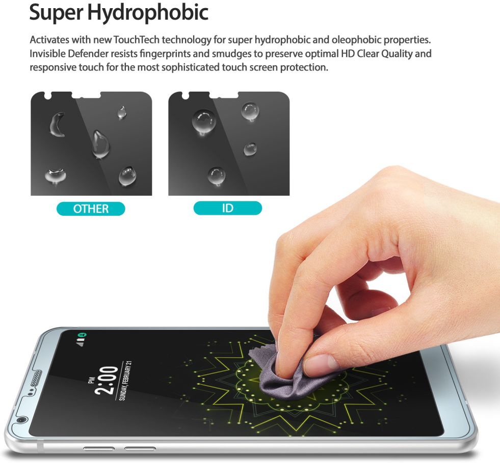 Ringke Invisible Defender Screen Protector LG G6 afbeelding 5