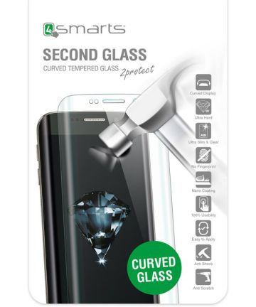 4Smarts Gebogen Tempered Glass Samsung Galaxy S8 Zwart Screen Protectors