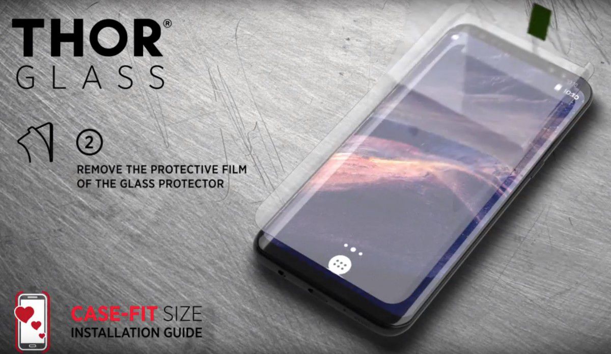 THOR Screen Glass Edge To Edge Samsung Galaxy S8 Zwart afbeelding 26