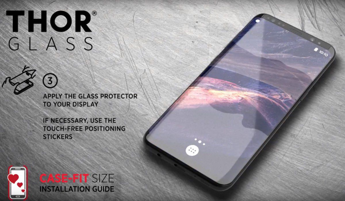 THOR Screen Glass Edge To Edge Samsung Galaxy S8 Zwart afbeelding 27