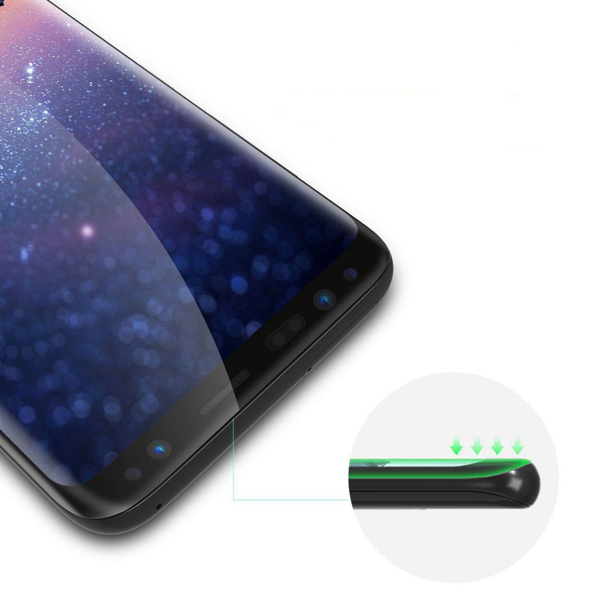 THOR Screen Glass Edge To Edge Samsung Galaxy S8 Zwart afbeelding 8