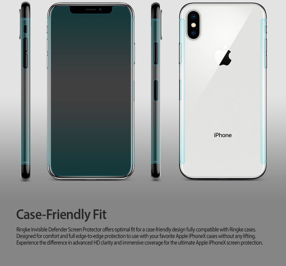 Ringke ID Full Cover Screen Protector Apple iPhone X / XS [2-Pack] afbeelding 5