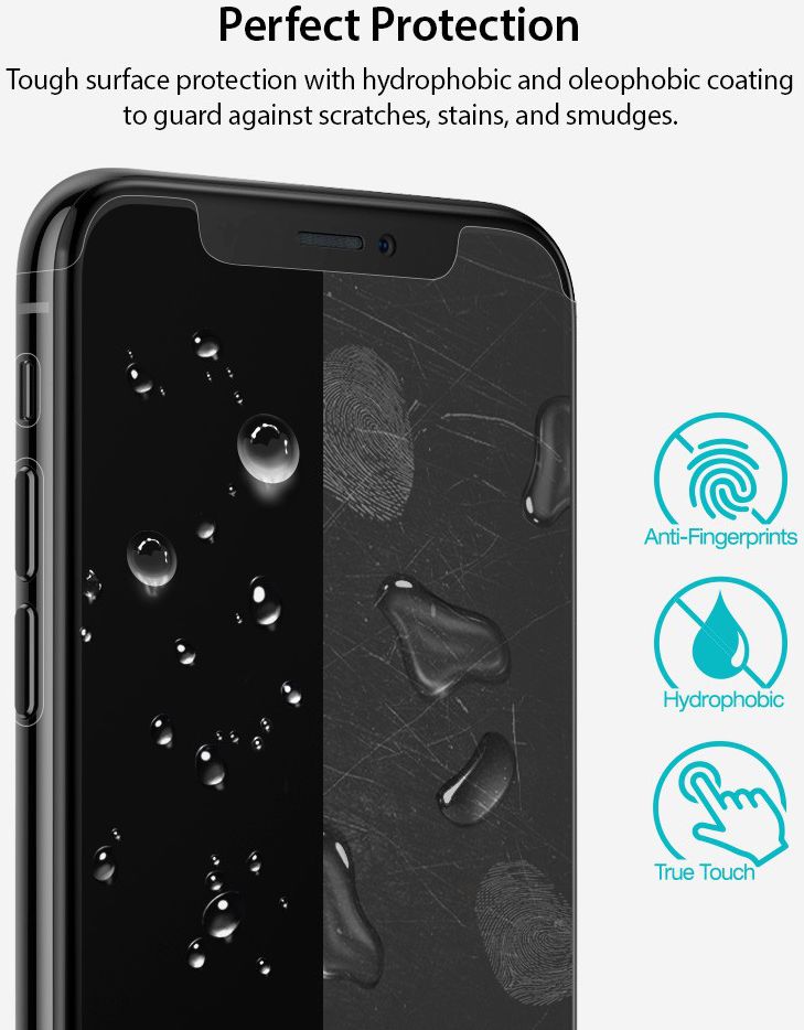 Ringke ID Full Cover Screen Protector Apple iPhone X / XS [2-Pack] afbeelding 7