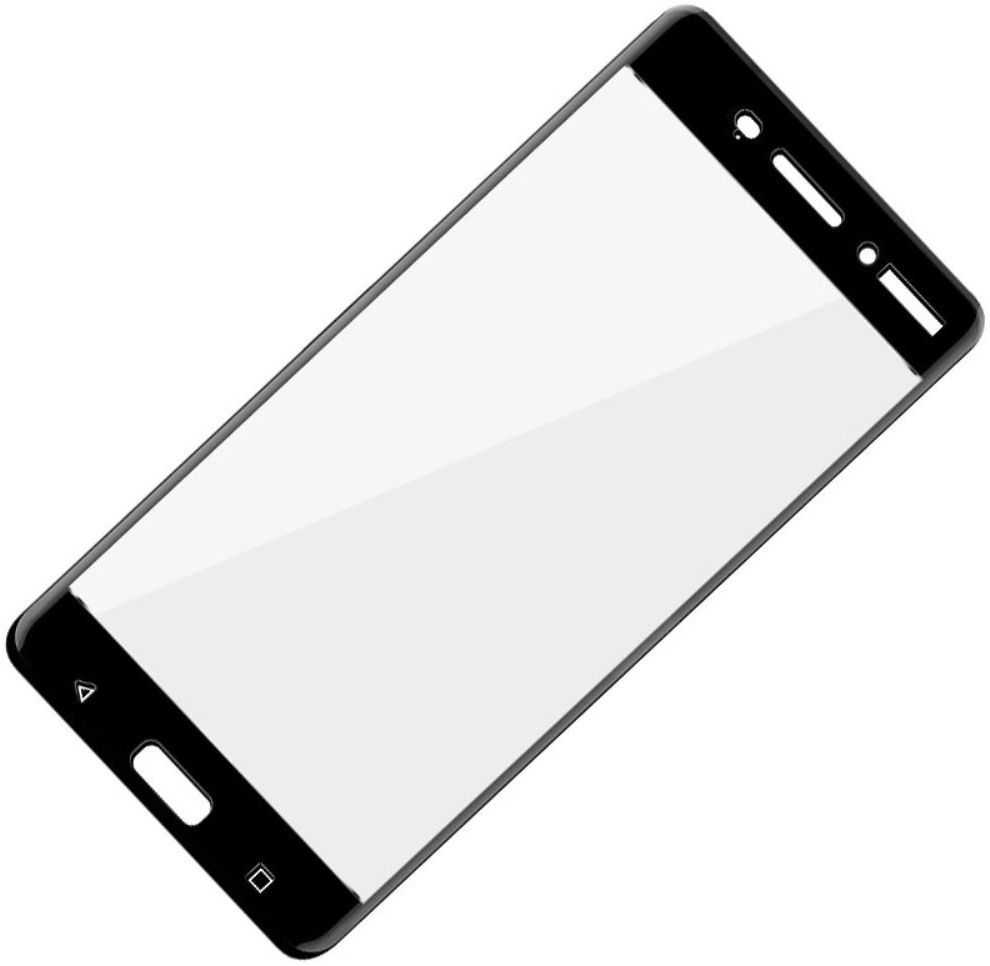Nokia 6 Volledig Dekkende Tempered Glass Screen Protector Zwart afbeelding 3