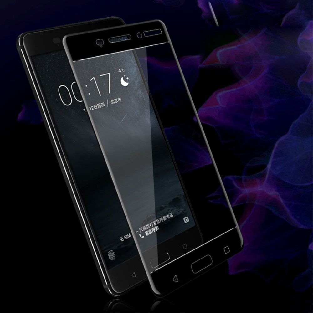 Nokia 6 Volledig Dekkende Tempered Glass Screen Protector Zwart afbeelding 5