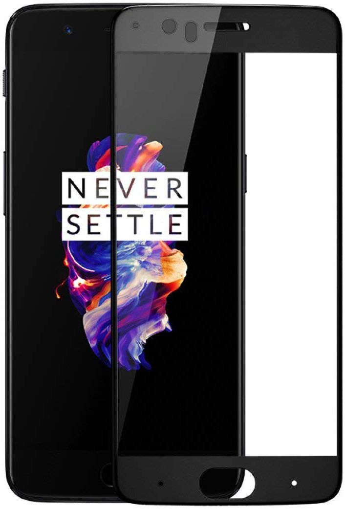 OnePlus 5 Volledig Dekkende Tempered Glass Screen Protector Zwart afbeelding 1