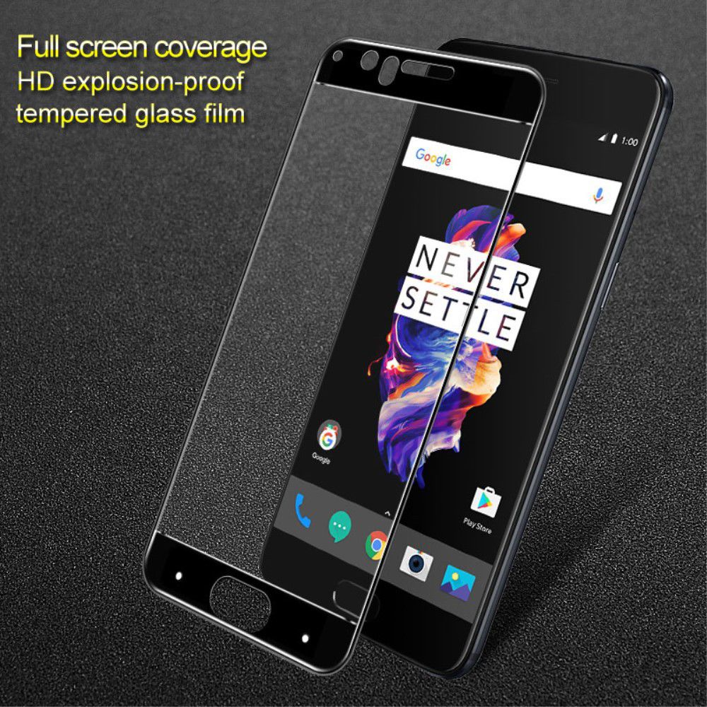 OnePlus 5 Volledig Dekkende Tempered Glass Screen Protector Zwart afbeelding 5
