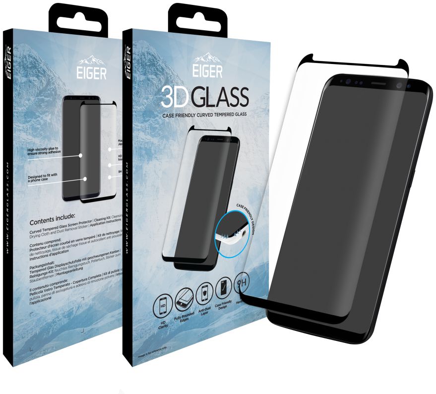 Eiger Samsung Galaxy S8 Tempered Glass Case Friendly Protector Gebogen afbeelding 9