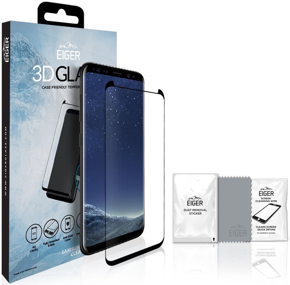 Eiger Samsung Galaxy S8 Tempered Glass Case Friendly Protector Gebogen afbeelding 8