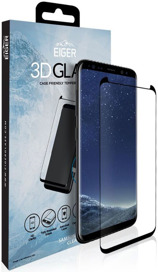 Eiger Samsung Galaxy S8 Tempered Glass Case Friendly Protector Gebogen afbeelding 1