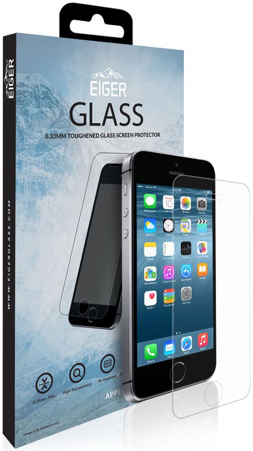 Eiger Apple iPhone 5/5s/SE Tempered Glass Case Friendly Protector Plat afbeelding 1
