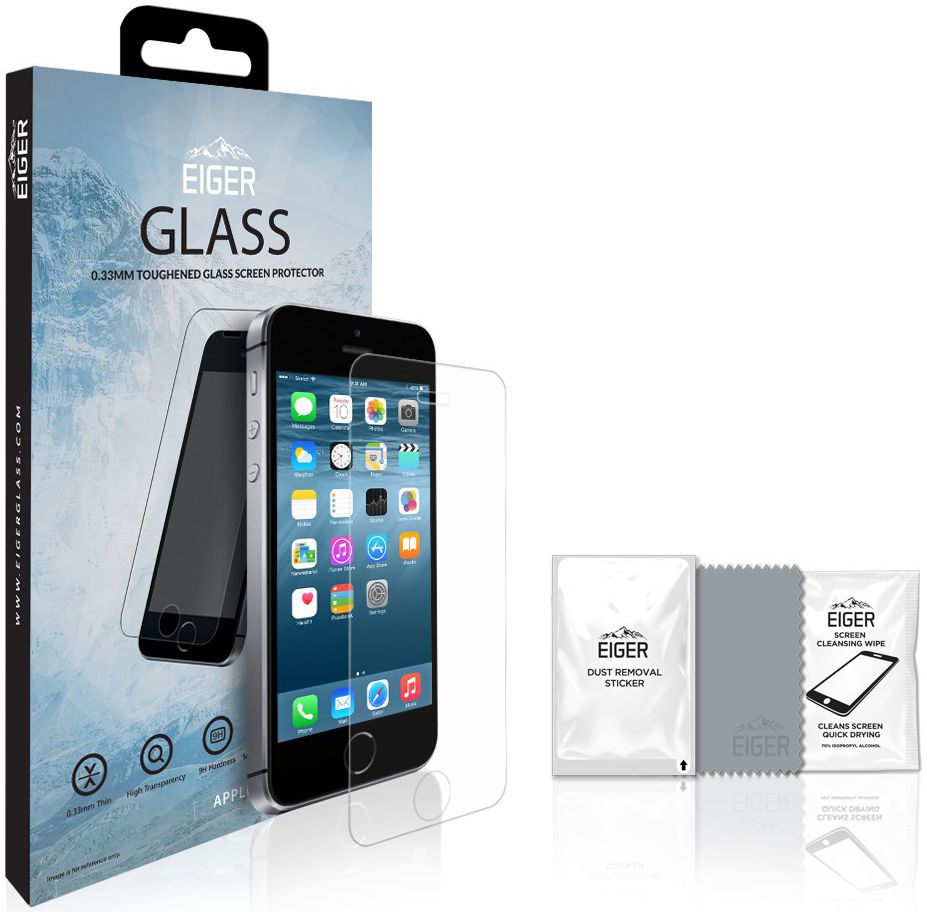 Eiger Apple iPhone 5/5s/SE Tempered Glass Case Friendly Protector Plat afbeelding 9