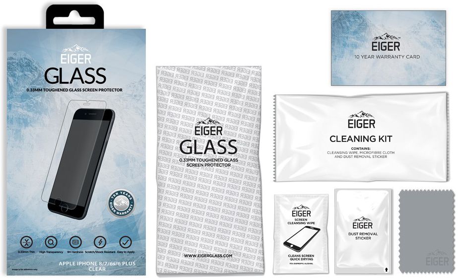 Eiger Tempered Glass Screen Protector Apple iPhone 8 Plus / 7 Plus afbeelding 10