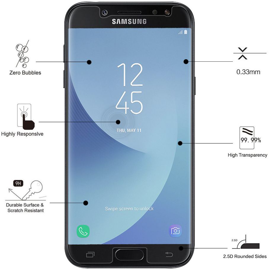 Eiger Tempered Glass Screen Protector Samsung Galaxy J5 (2017) afbeelding 4