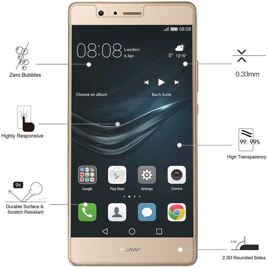 Eiger Tempered Glass Screen Protector Huawei P9 Lite afbeelding 8