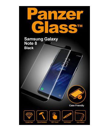 PanzerGlass Samsung Galaxy Note 8 Case Friendly Screenprotector Zwart Screen Protectors