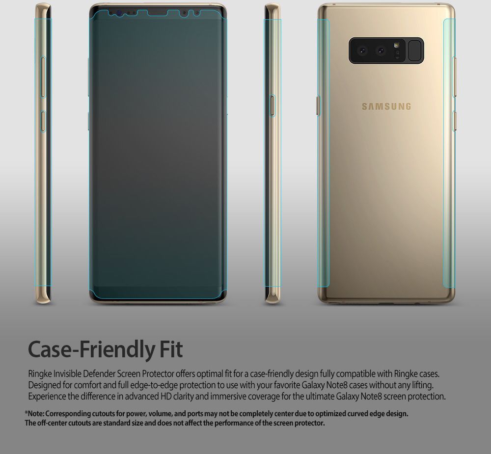 Ringke ID Full Cover Screen Protector Samsung Galaxy Note 8 [2-Pack] afbeelding 4