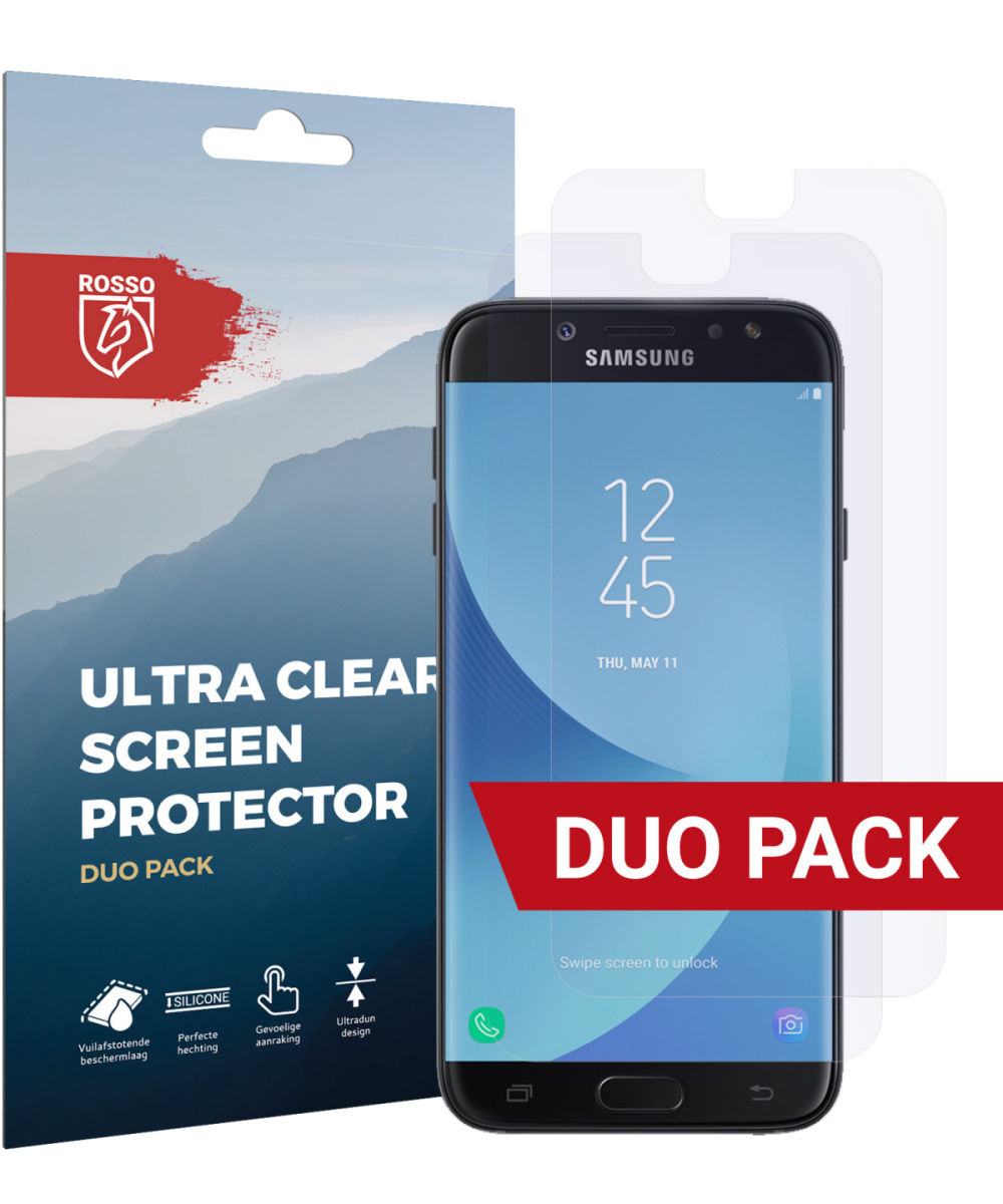 Rosso Samsung Galaxy J7 2017 Ultra Clear Screen Protector Duo Pack afbeelding 1
